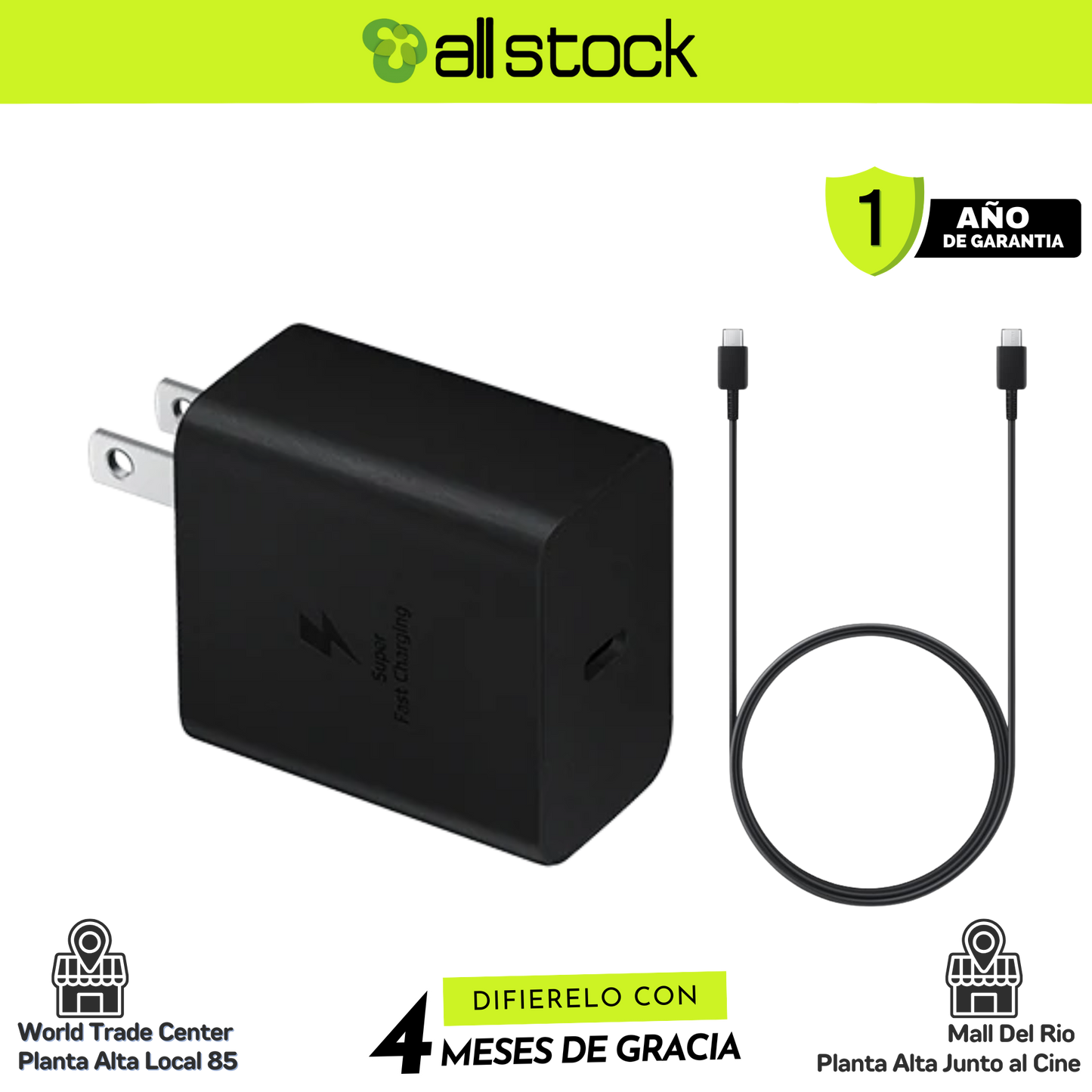 CARGADOR 45W + CABLE 1.8 MTS (ORIGINAL)