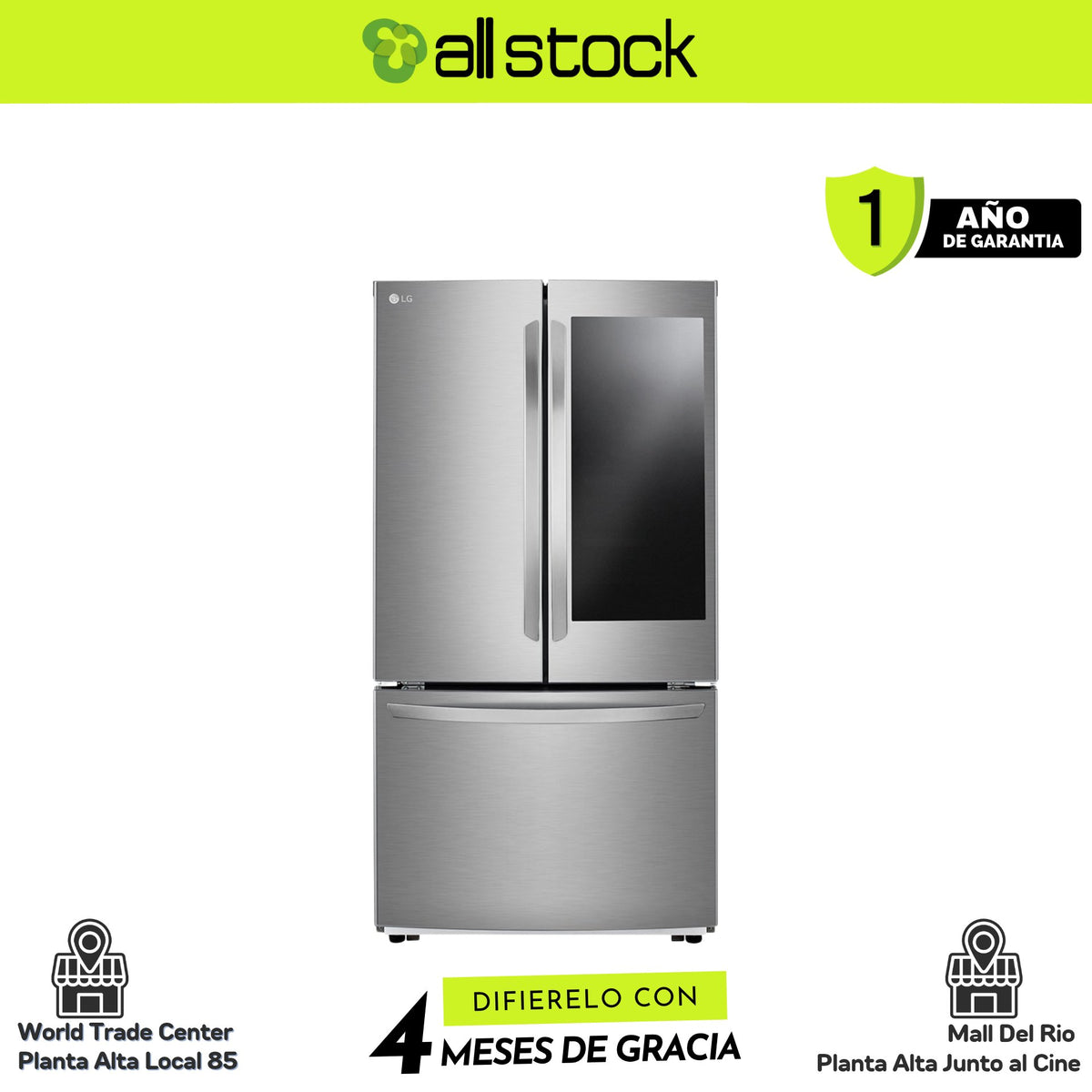 Refrigeradora LG VF29BVP — vista frontal cerrada