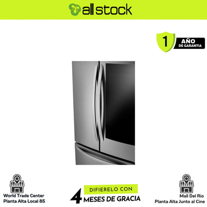 Refrigeradora LG VF29BVP — detalle de manijas y panel