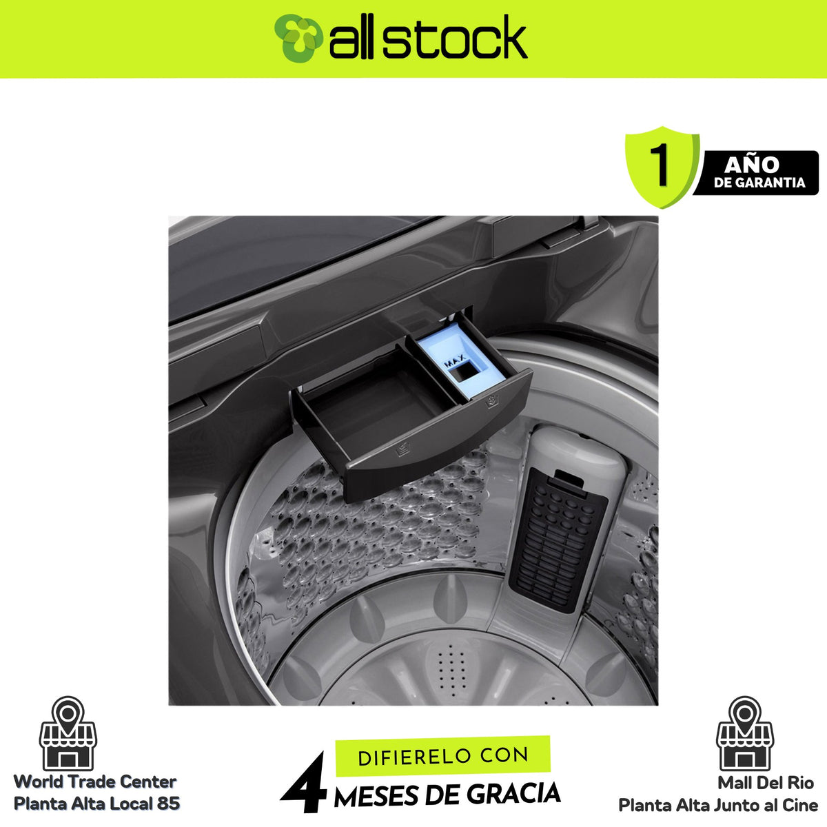 Lavadora LG WT19MVTM, detalle del dispensador