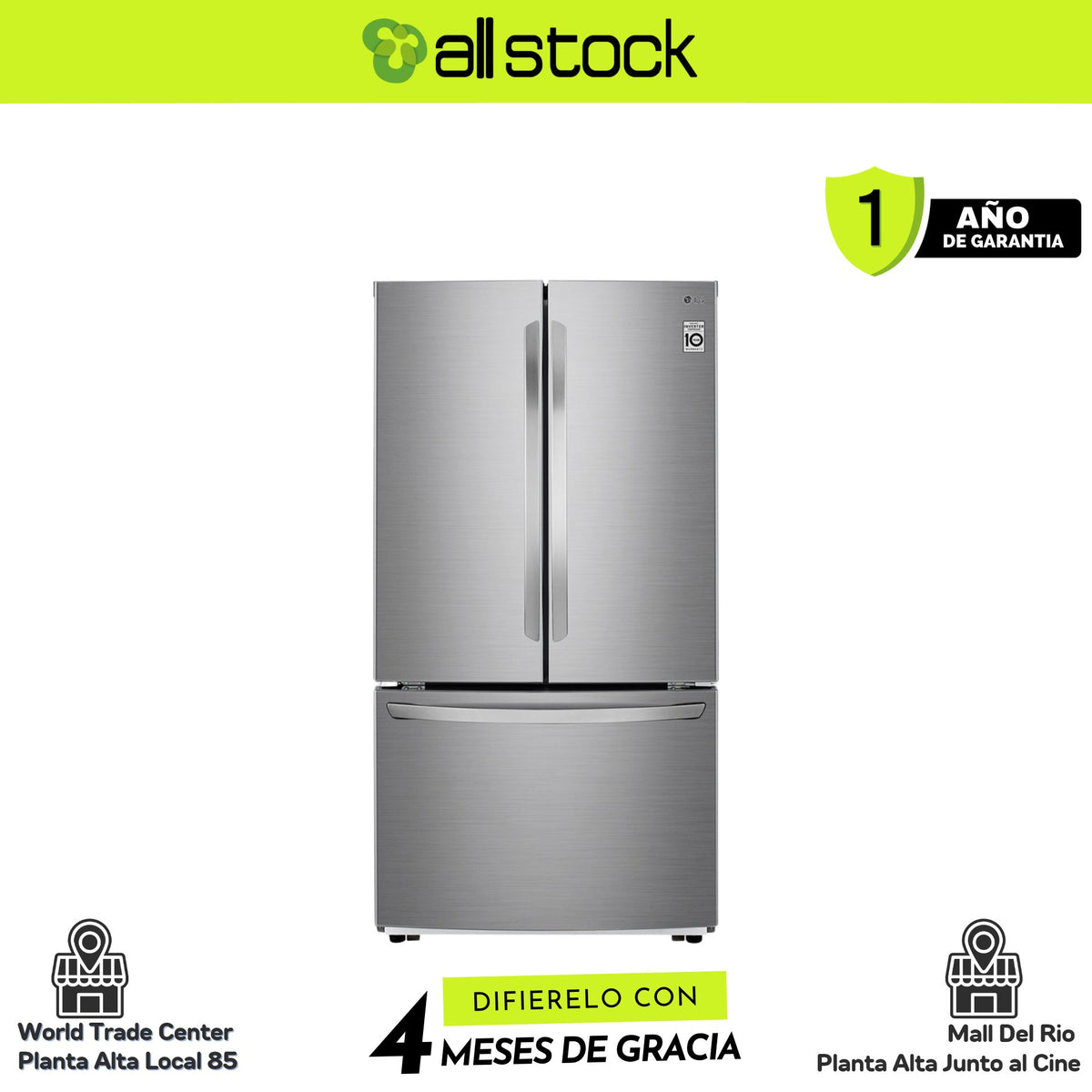 Refrigeradora LG GM78BGP — vista frontal cerrada