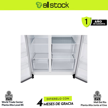 Refrigeradora LG VS25BJNK — detalle de cajones inferiores