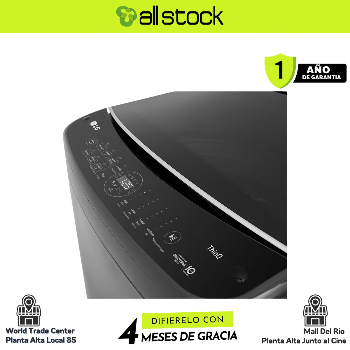 Lavadora LG WT21MV6, detalle del panel