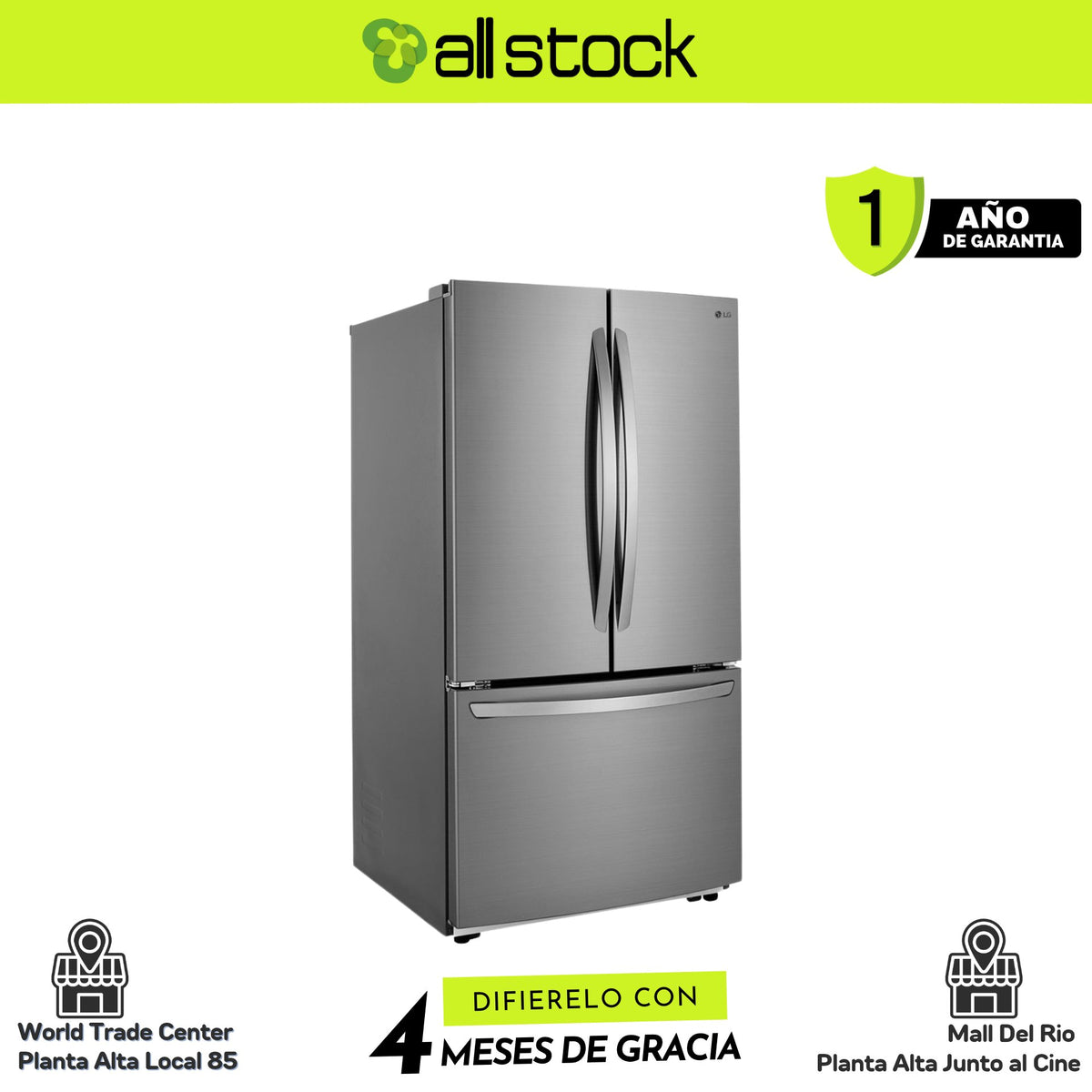 Refrigeradora LG GM78BGP — vista lateral en perspectiva