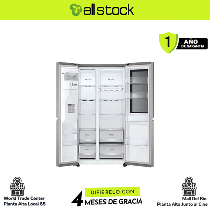 Refrigeradora LG VS25GMIW — interior completo sin alimentos