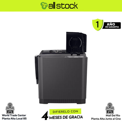 Lavadora LG WP18MAR, vista frontal con tapa o puerta abierta