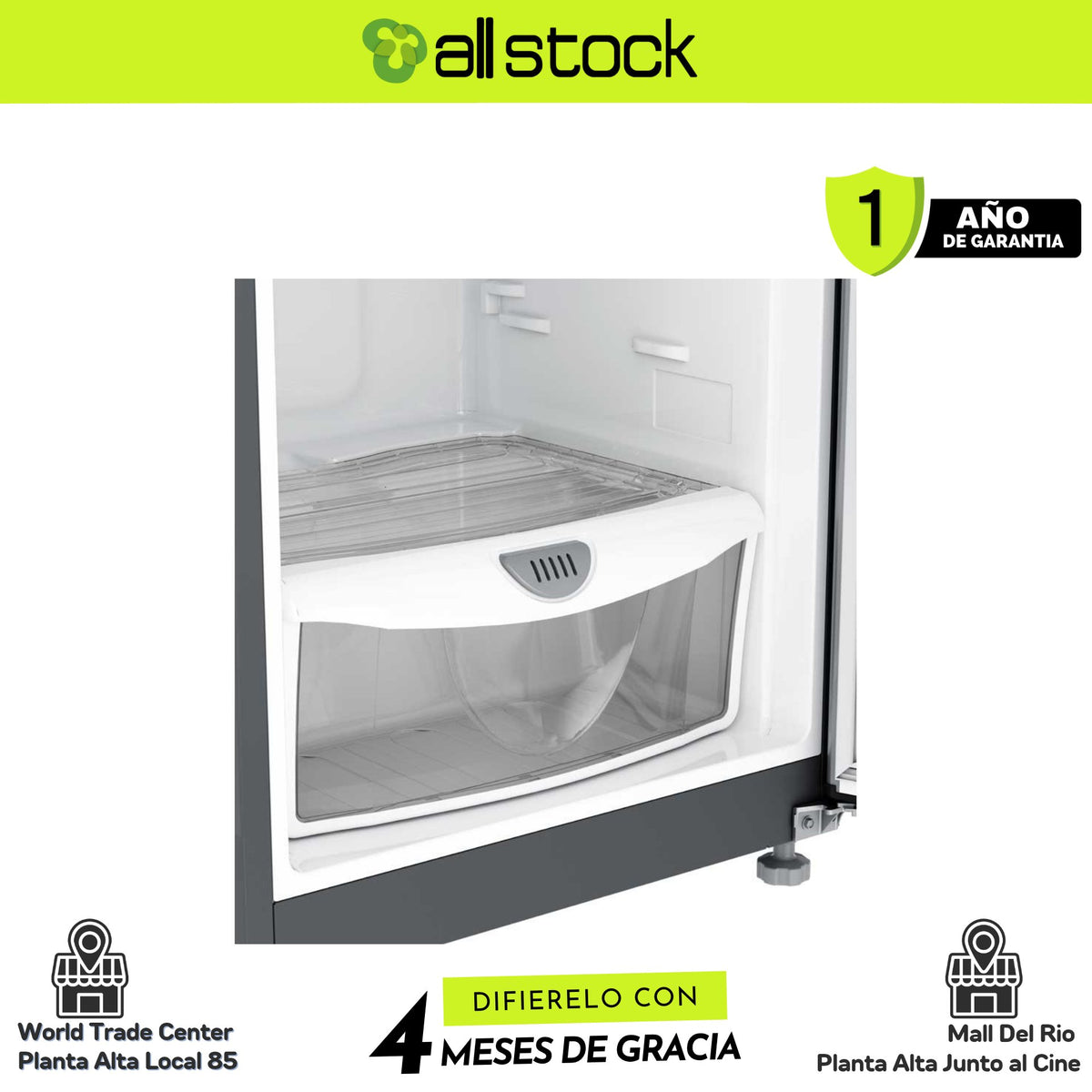 Refrigeradora Whirlpool WRW25CKTWW — detalle del cajón inferior
