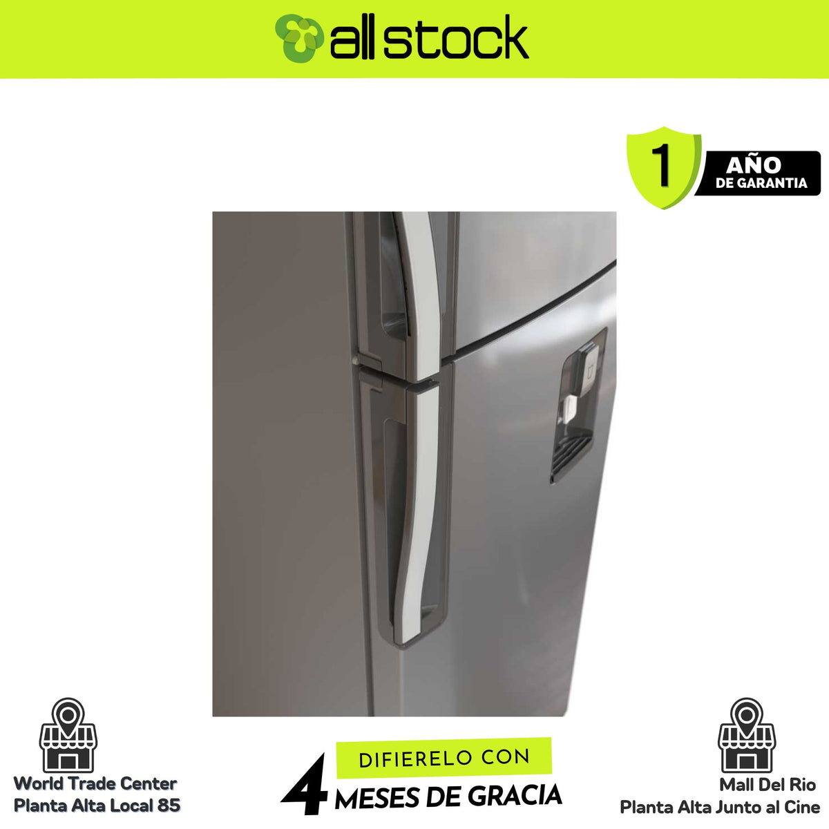 Refrigeradora Whirlpool WRW32CKTWW — detalle lateral de las manijas