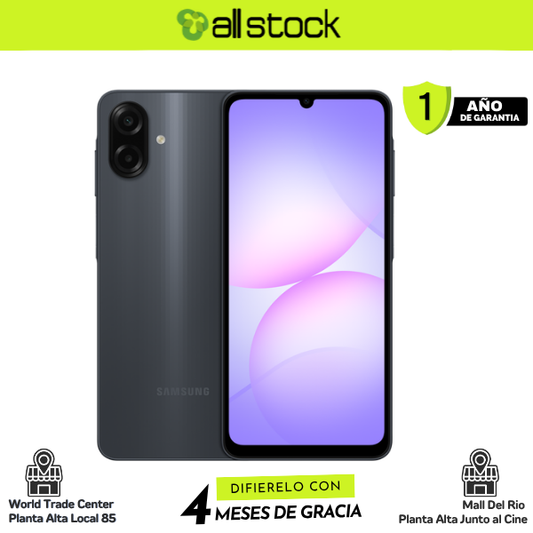 Samsung Galaxy A07 Black frontal y trasera