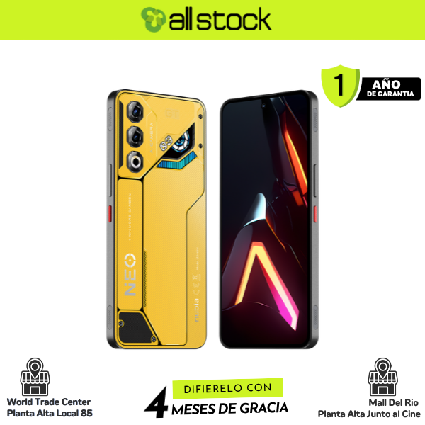 NUBIA NEO 3 GT GAMER 5G - vista frontal y trasera - Electro Yellow