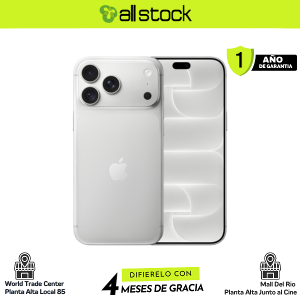 iPhone 18 Pro Max Silver, imagen de producto AllStock con fondo blanco