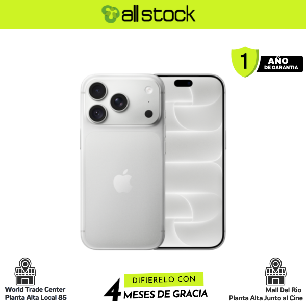 iPhone 18 Pro Silver, imagen de producto AllStock con fondo blanco