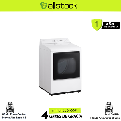 Secadora LG DT73EWTX blanca: vista lateral