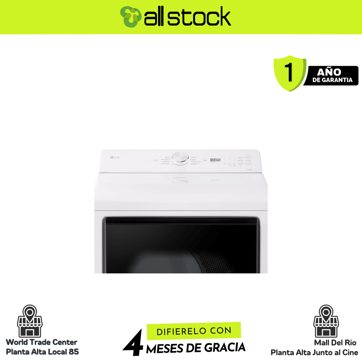 Secadora LG DT73EWTX: detalle del panel