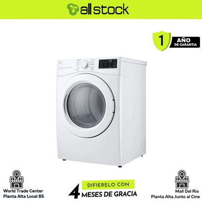 Secadora LG DT73EWTXE blanca, lateral derecha; formato AllStock