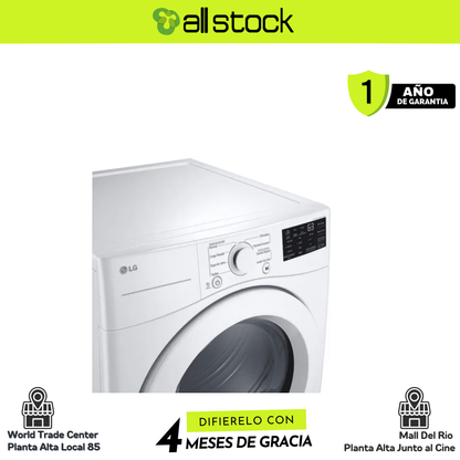 Secadora LG DT73EWTXE blanca, detalle del panel; formato AllStock